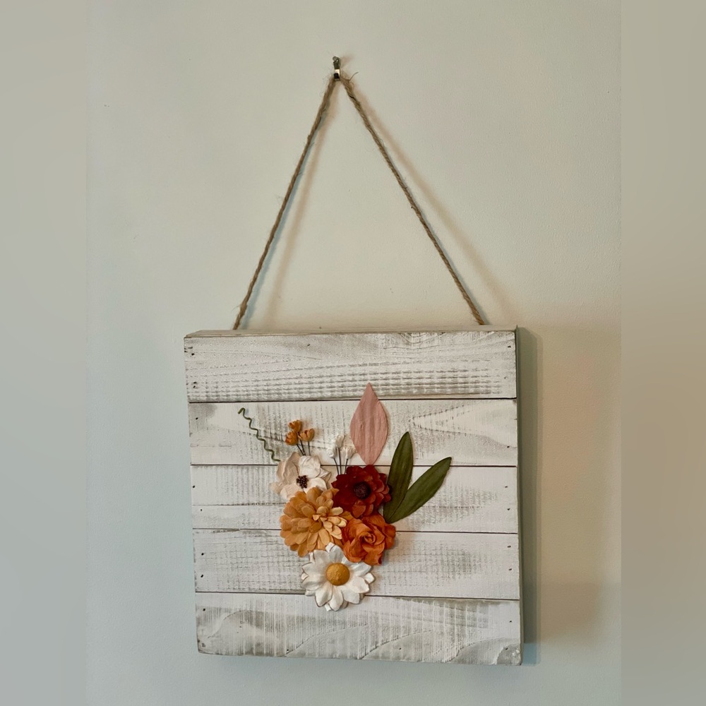Hand Crafted Floral Rustic Wall Art
